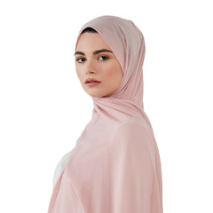 Blush chiffon scarf without headband