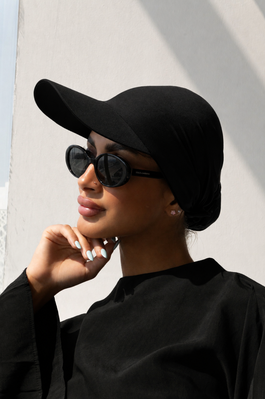 帽子 Ojos Scarf Veil Wool Cap / Black Black Cap Scarf | Haneen Al Saify – Haneenalsaify