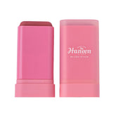 Pink blush stick with packaging on a white background