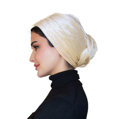 Beige Velvet Turban