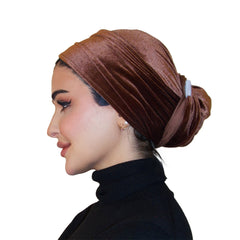 Brown velvet turban