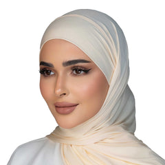 Milky Beige Cotton Scarf