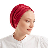 Red velvet turban