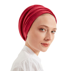 Red velvet turban