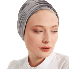 Grey velvet turban