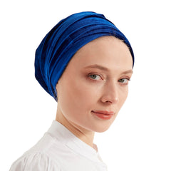Dark blue velvet turban