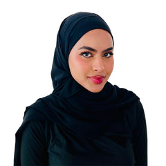 Black chiffon scarf with headband
