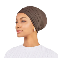 Signature Grey Beige Cotton Turban