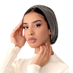Silver Shimmer Cap Turban