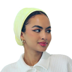 Yellow velvet turban