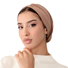 Beige Cotton Cap Turban