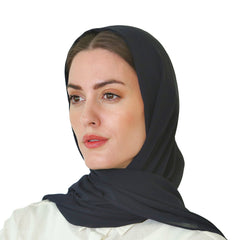 Navy blue chiffon scarf without headband