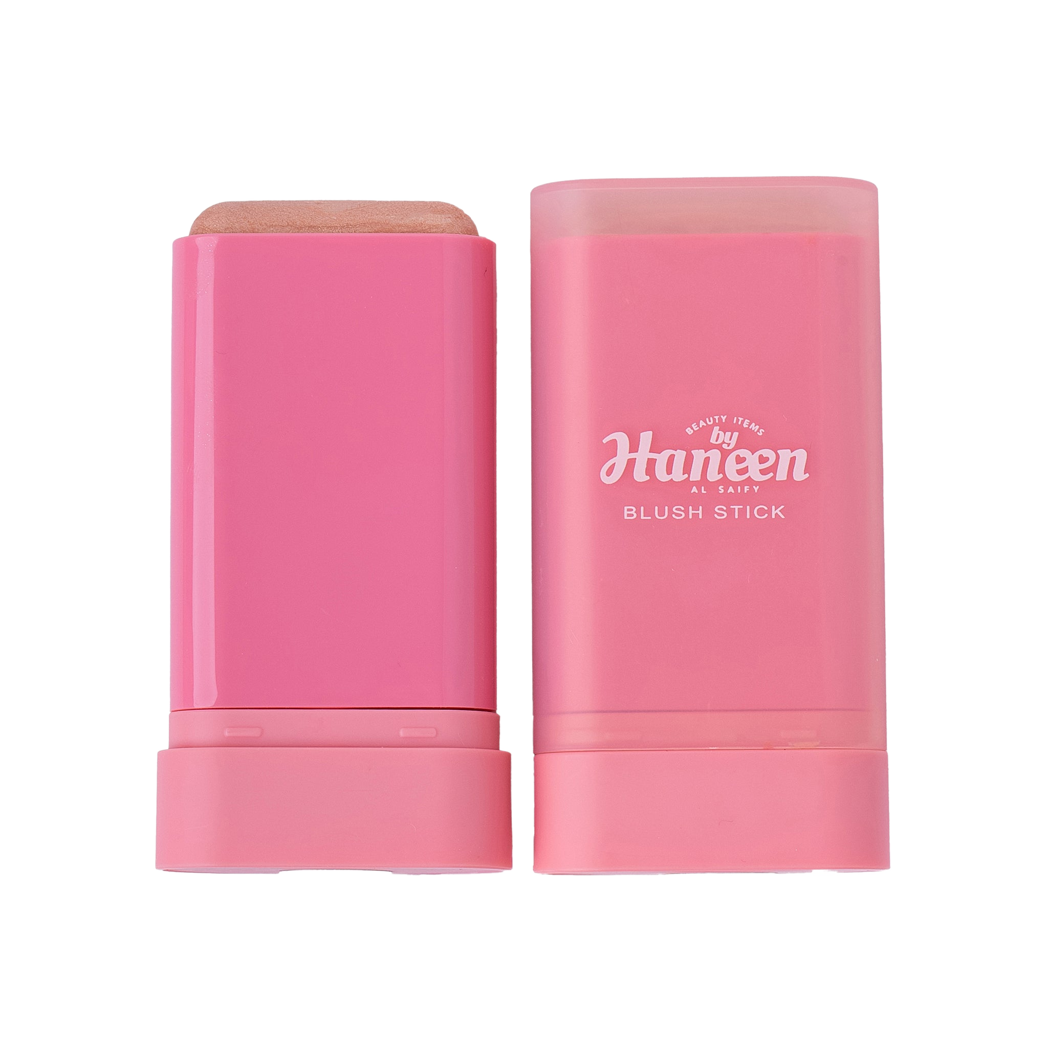 Pink blush stick with 'Haneen' branding on a white background