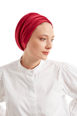 Red Velvet Turban - Haneenalsaify