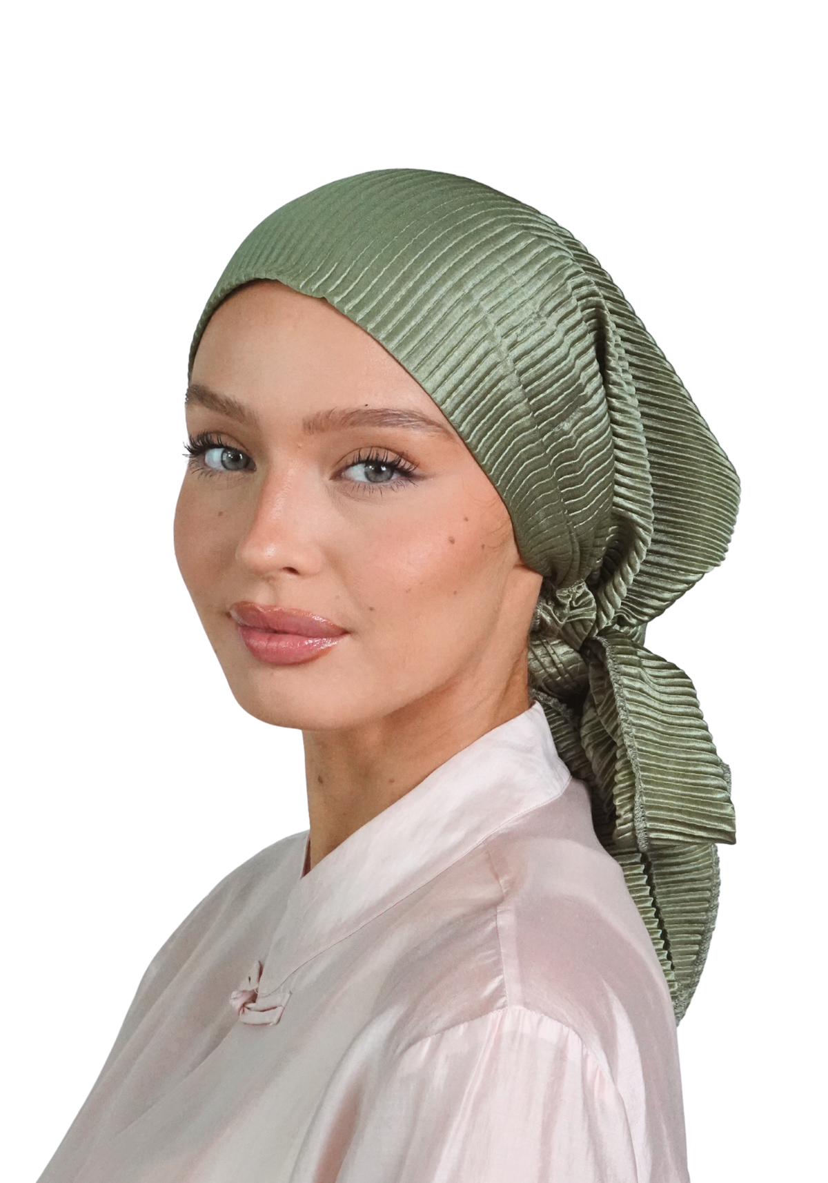 Matcha Plisse Scarf