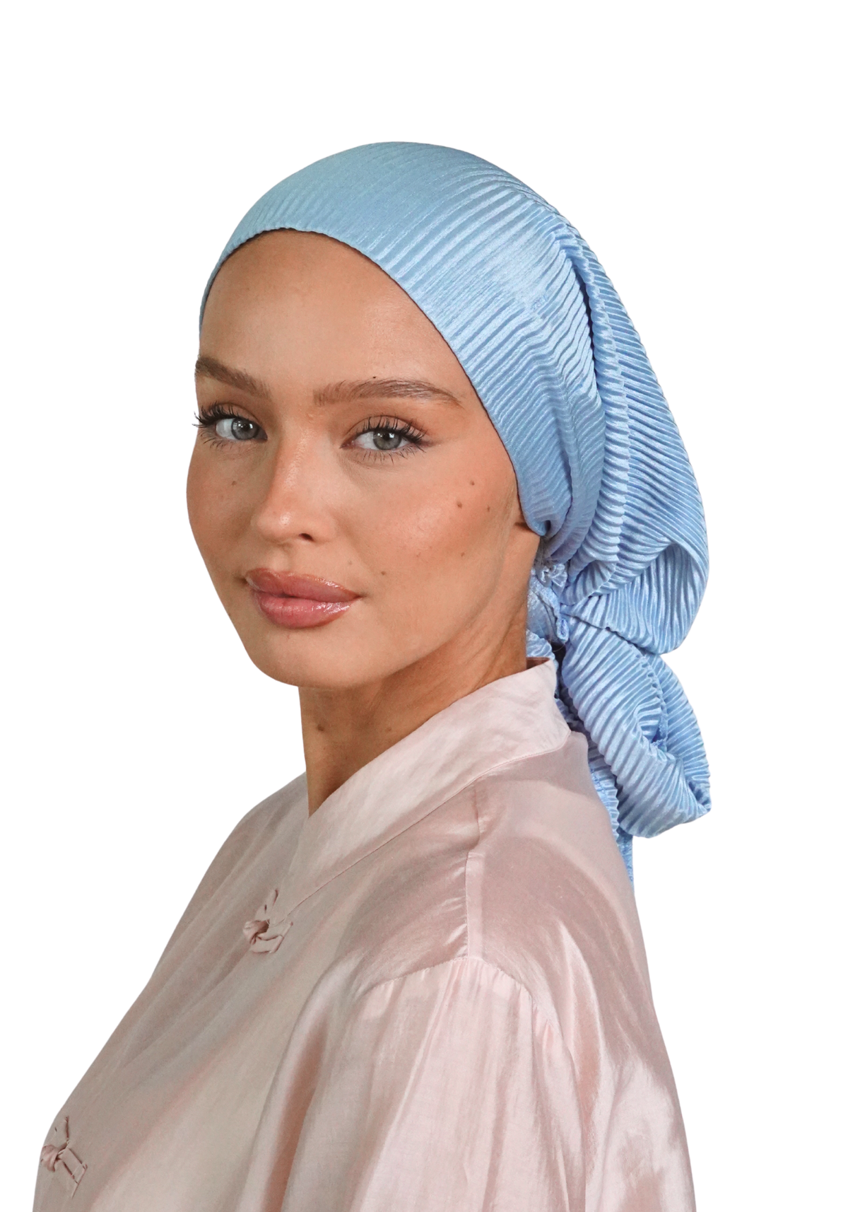 Sky Blossom Plisse Scarf