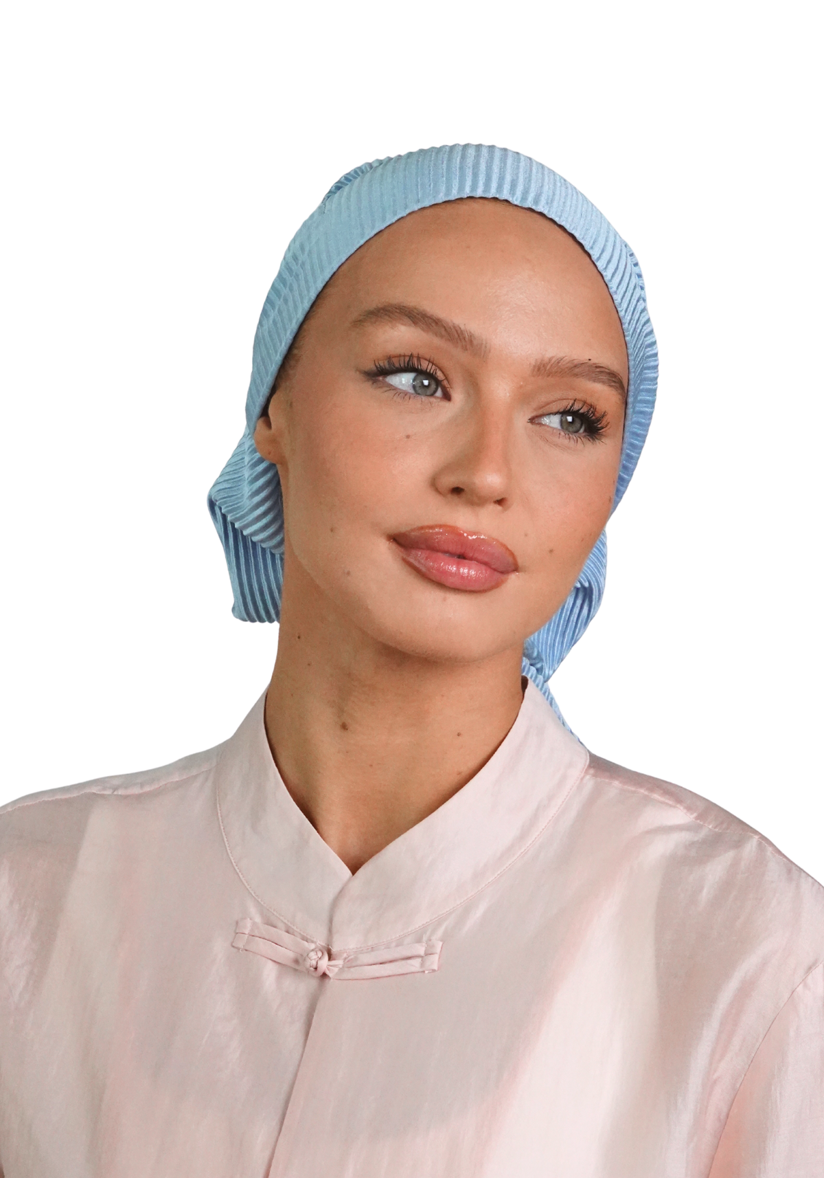 Sky Blossom Plisse Scarf