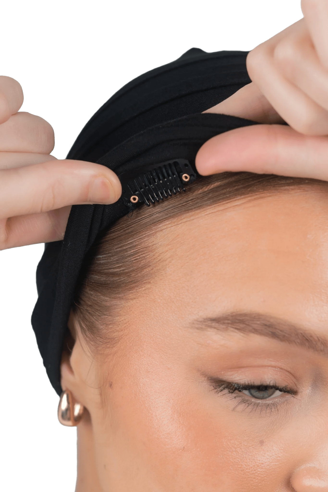 Signature Black Cotton Turban – Anti Slip Clips
