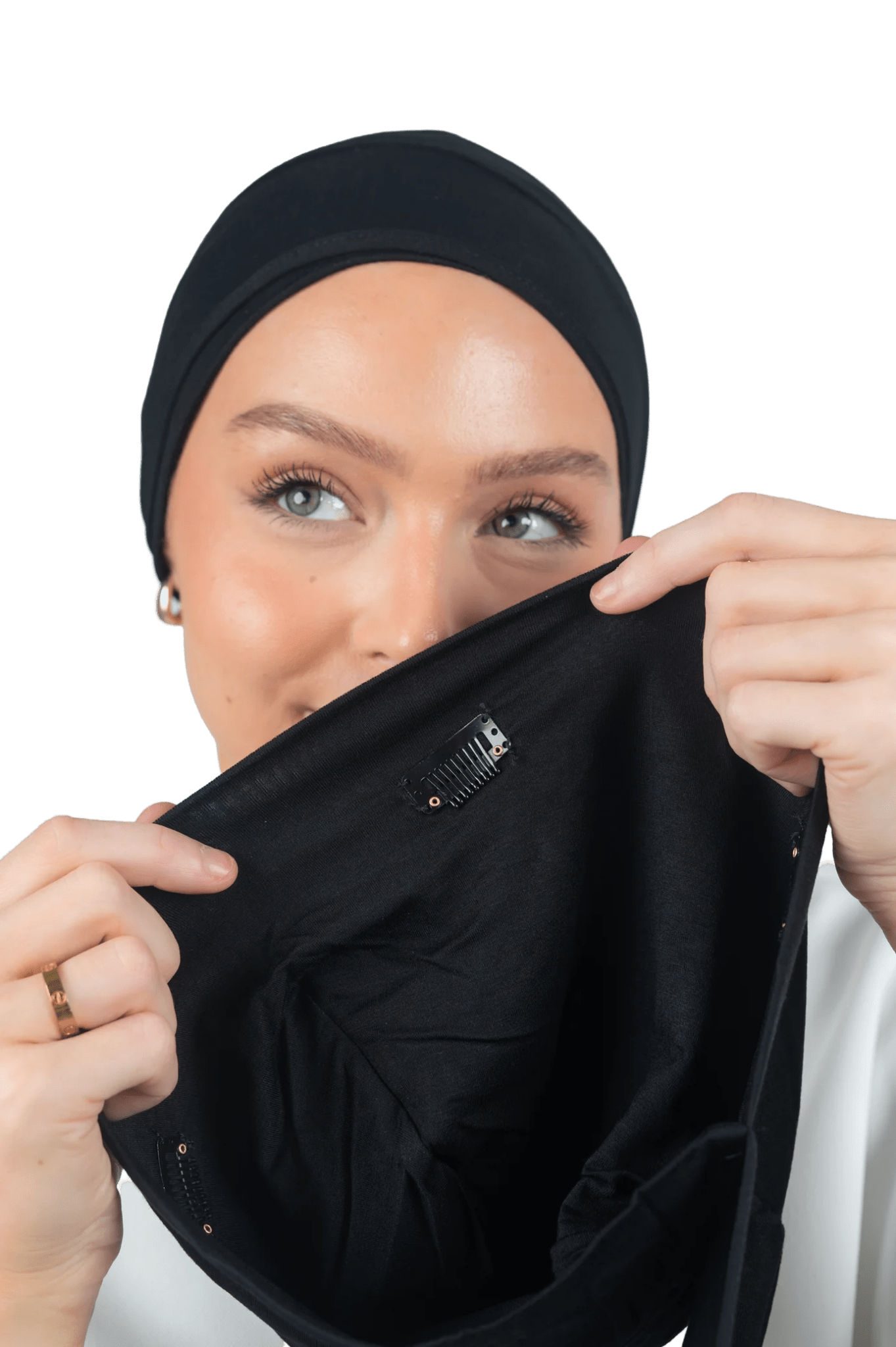 Signature Black Cotton Turban – Anti Slip Clips
