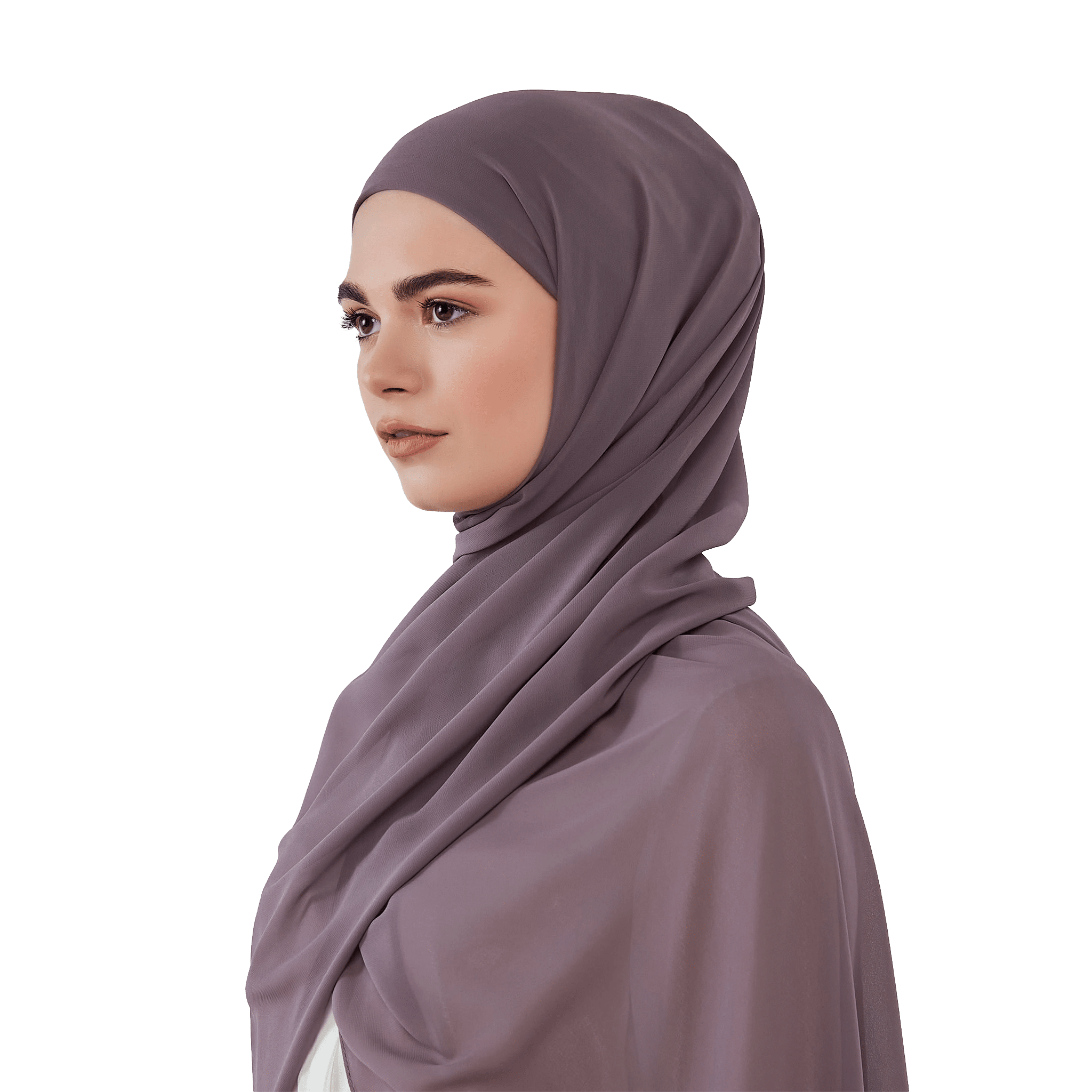 Cordovan chiffon scarf with headband