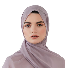 Light mauve chiffon scarf with headband