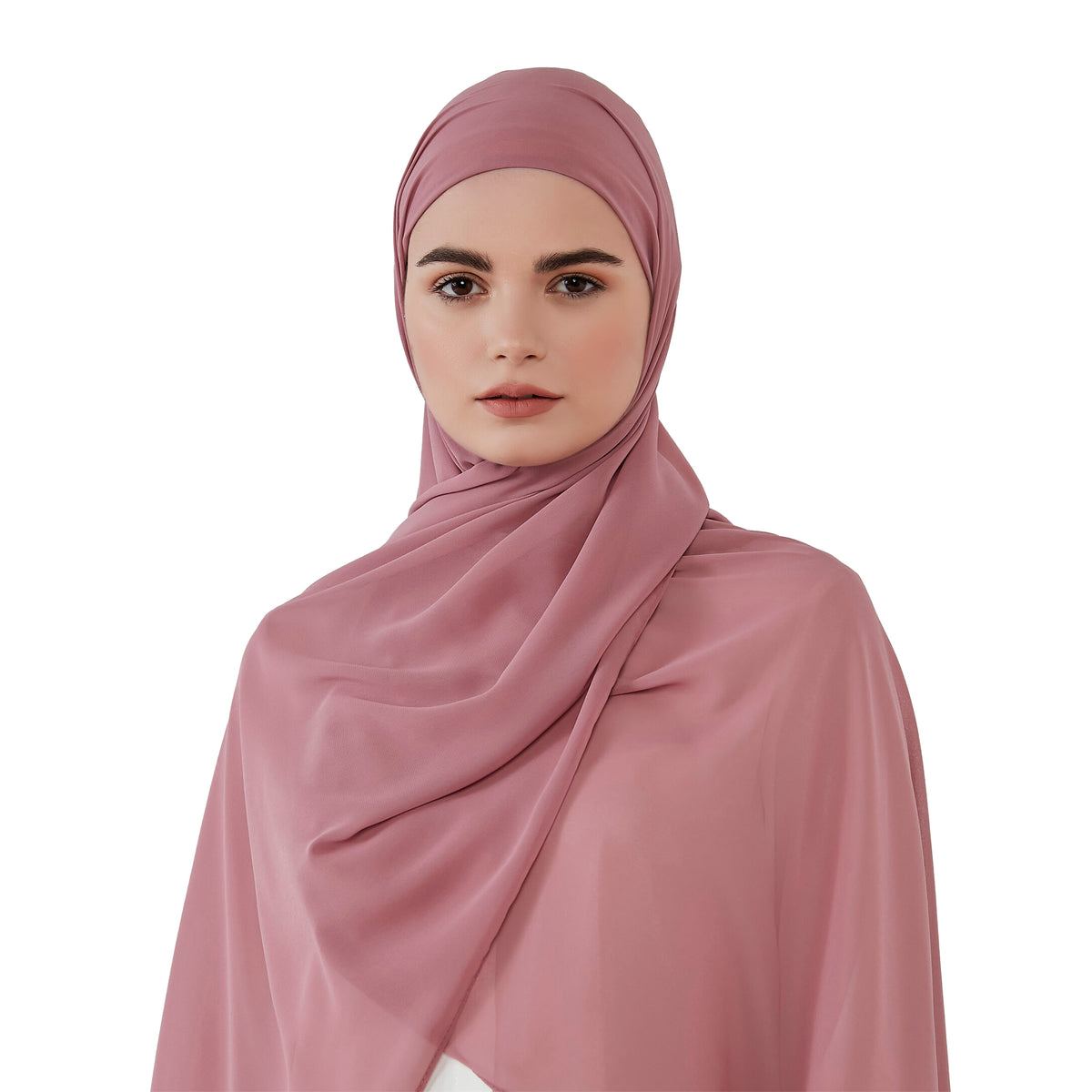 Muted pink chiffon scarf with headband