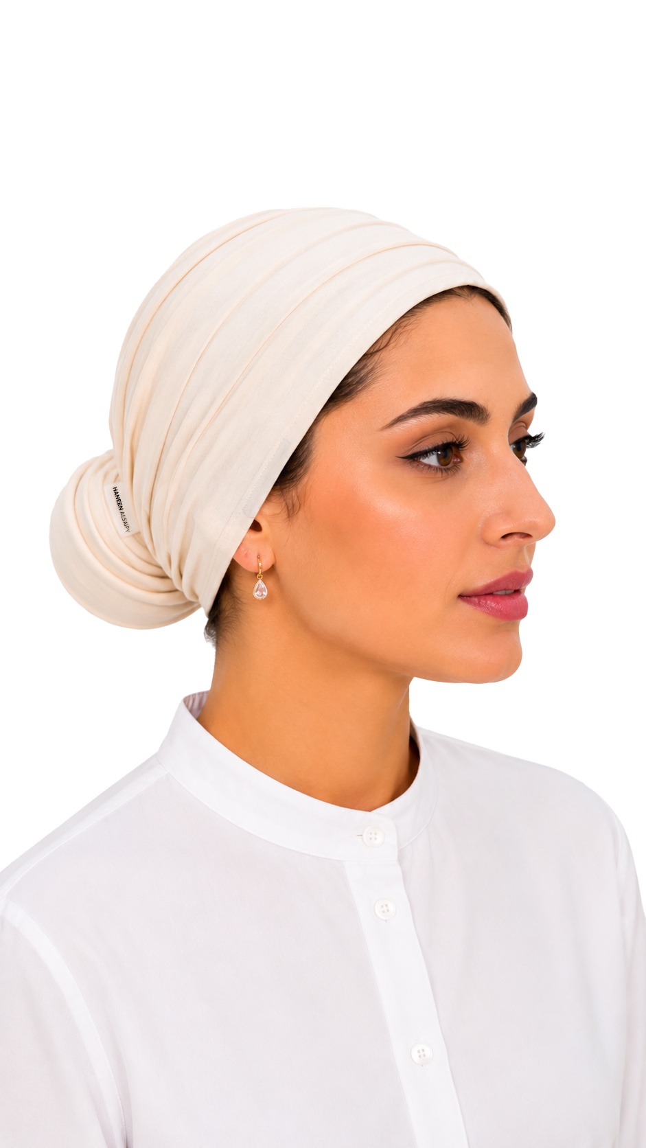 Signature Off-White Cotton turban