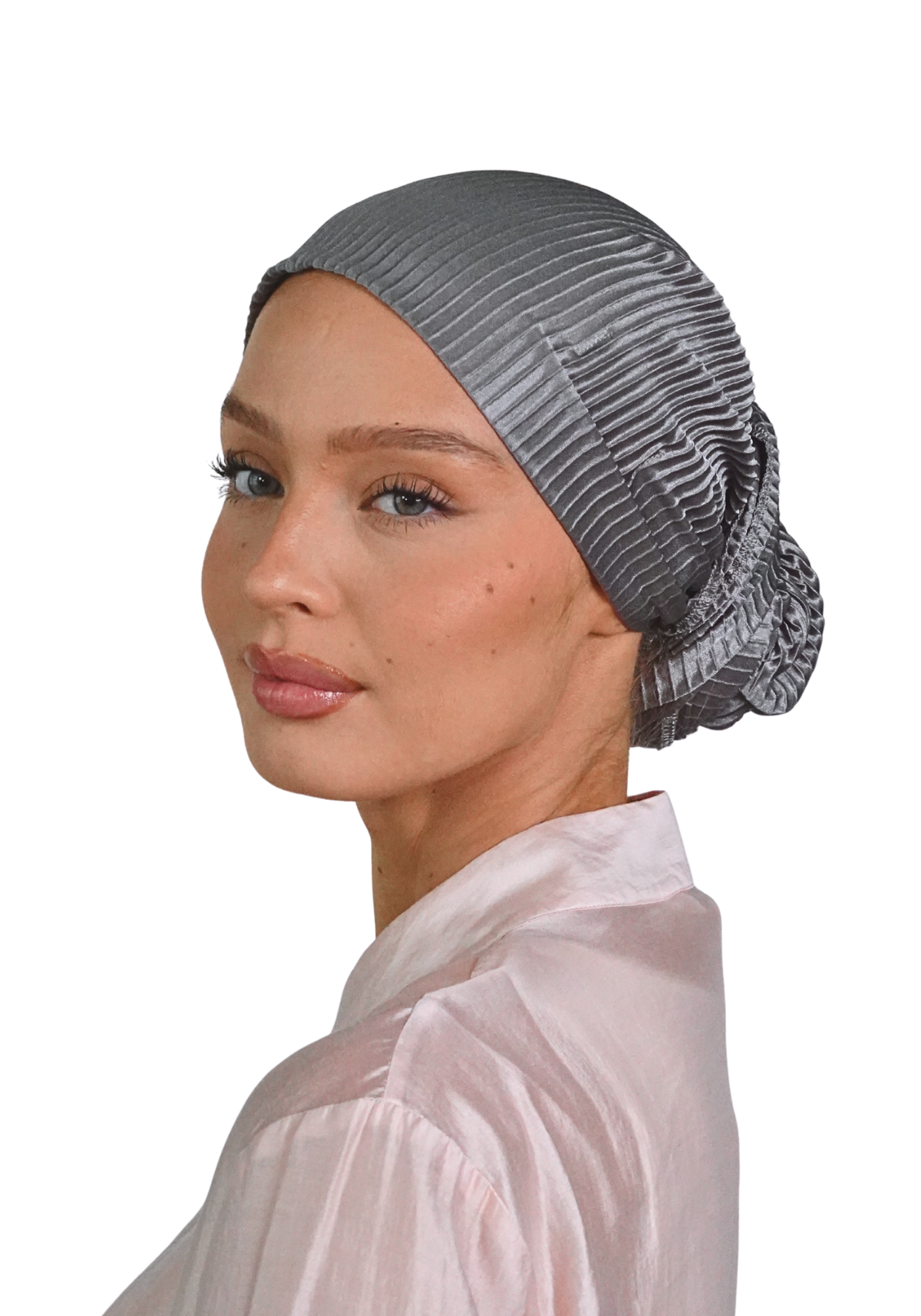 Silver Mist Plisse Scarf