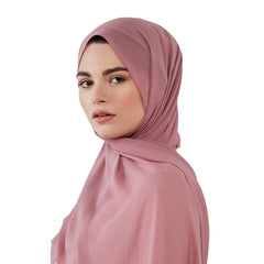 Muted pink chiffon scarf without headband