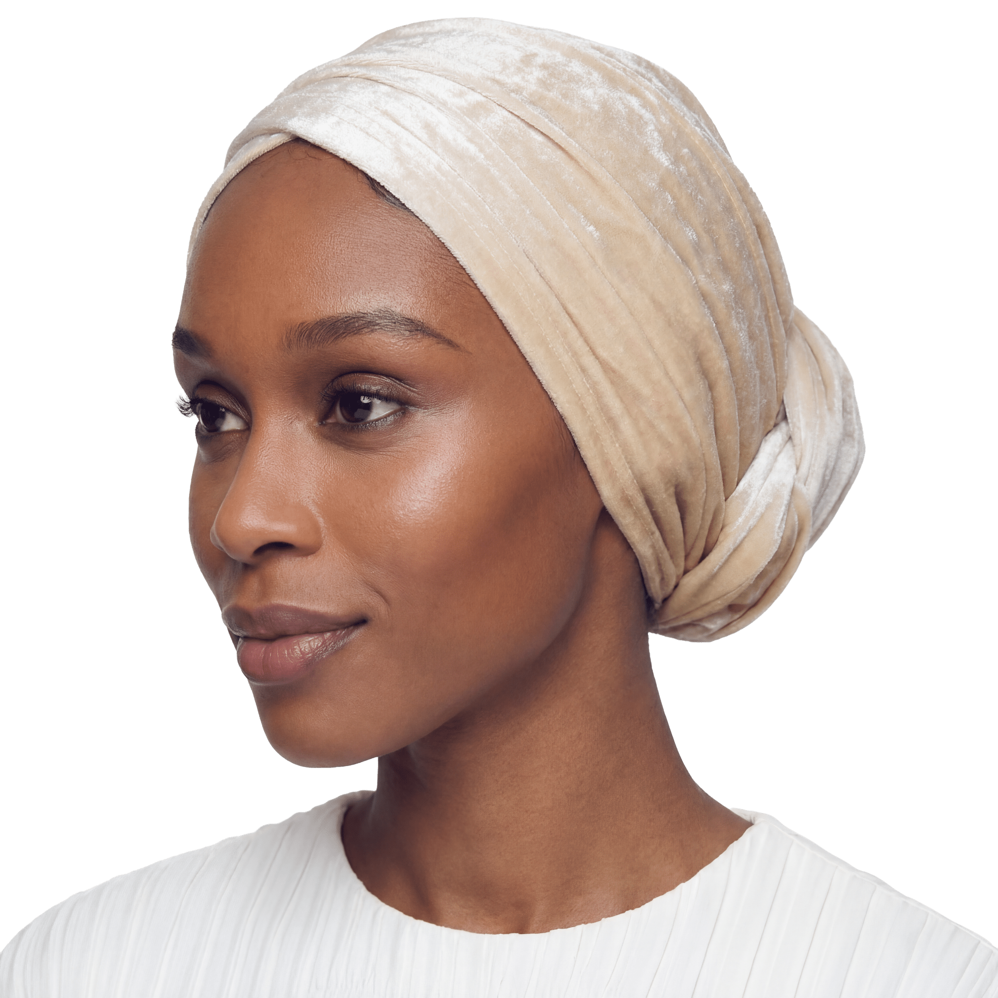 Beige Velvet Turban