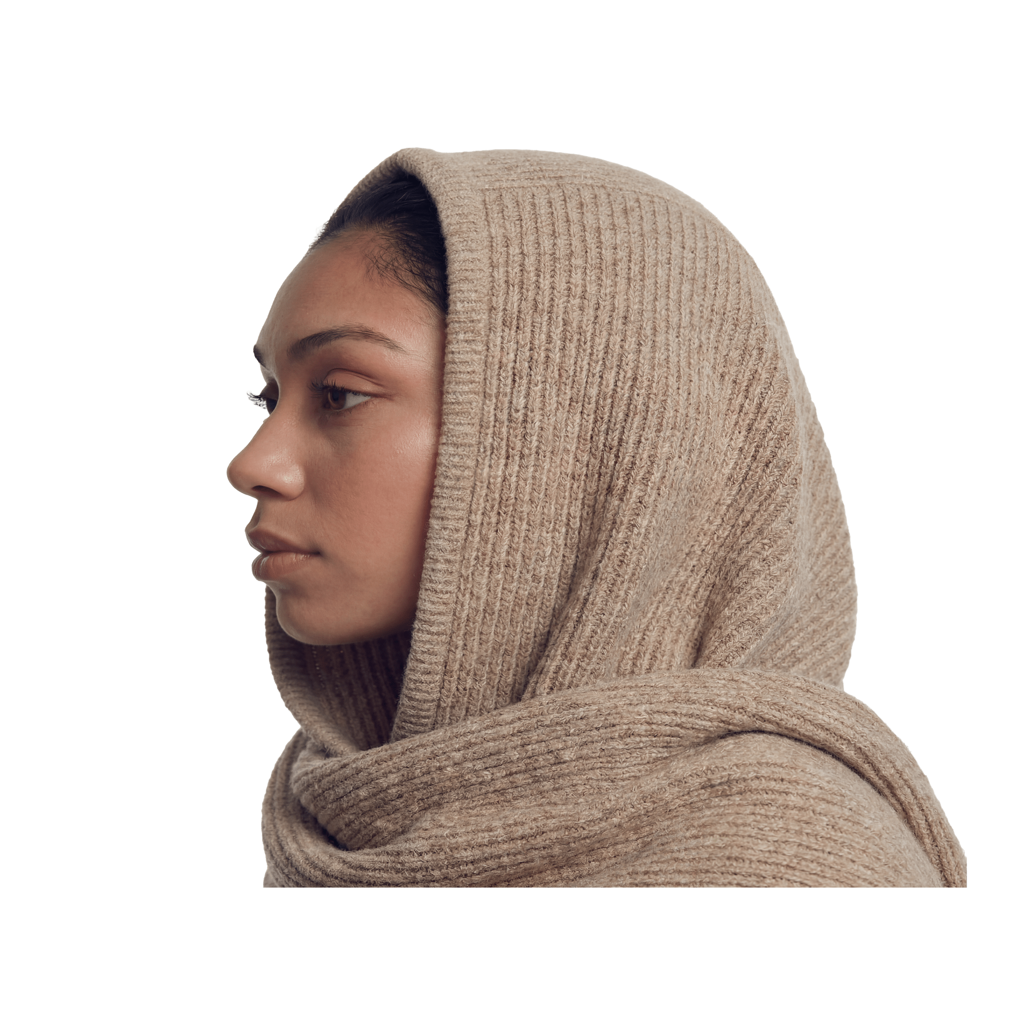 Beige Wool Winter Scarf
