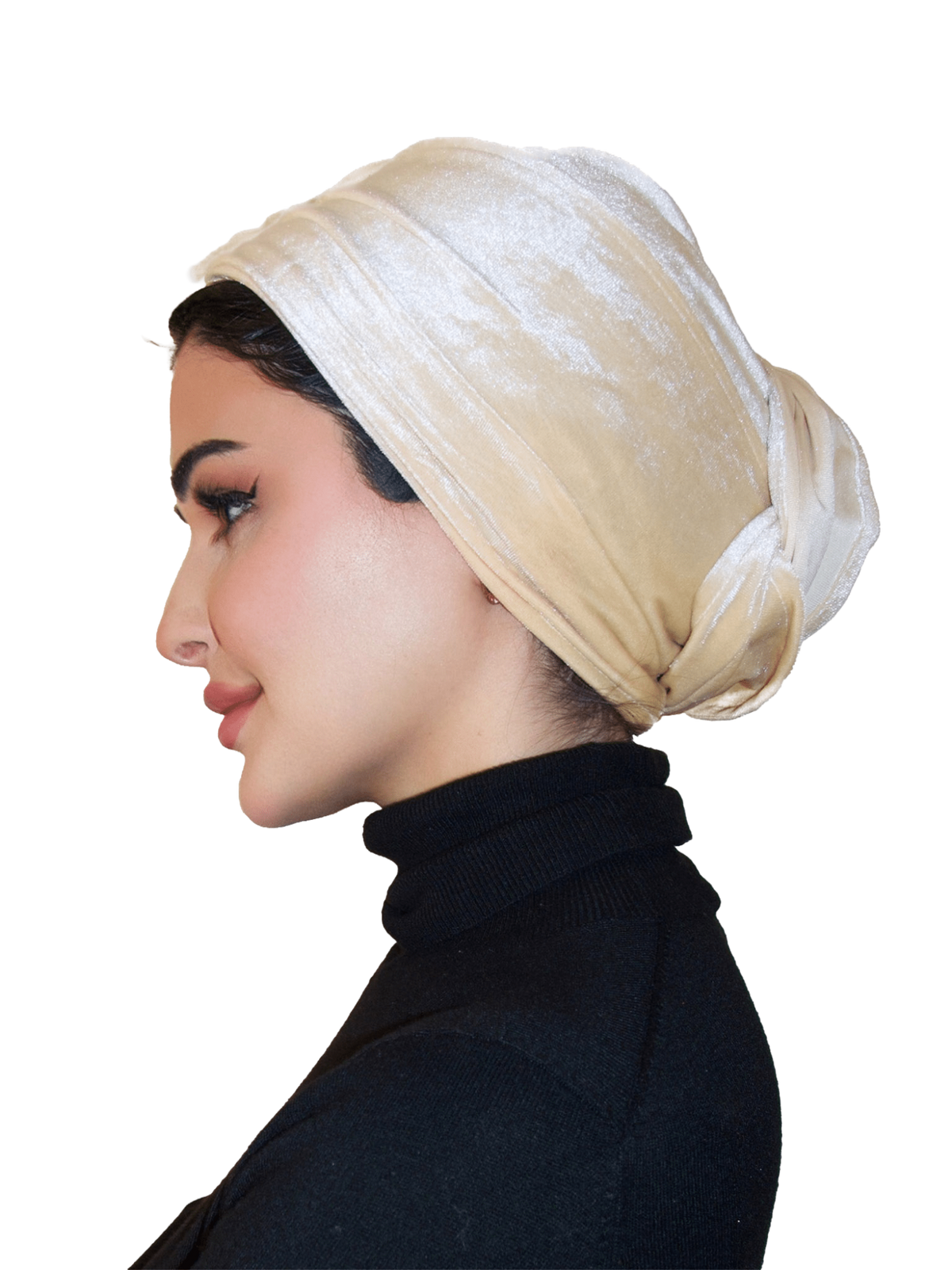 Beige Velvet Turban