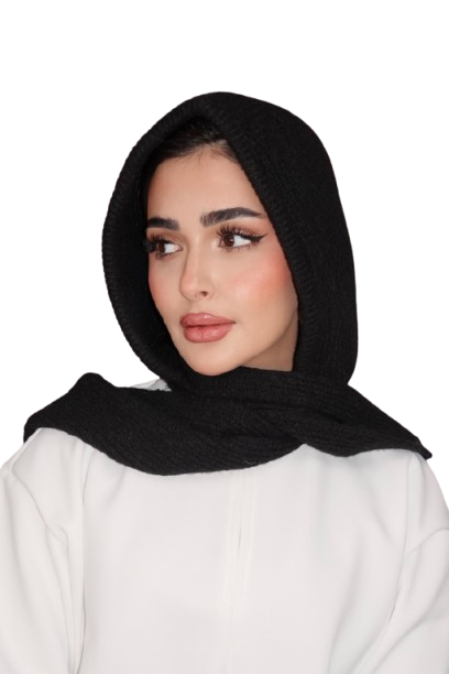 Black Wool Winter Scarf