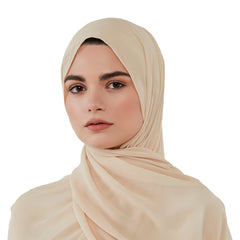 Beige chiffon headscarf without headband
