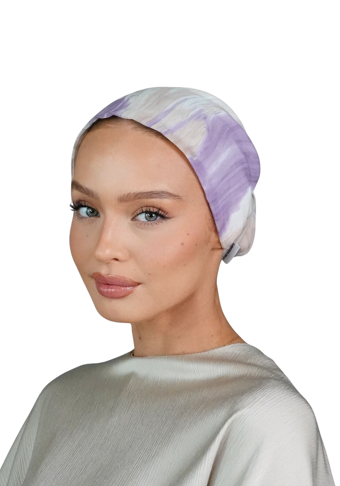 ⁠Chiffon Scarf – Lavender Waves