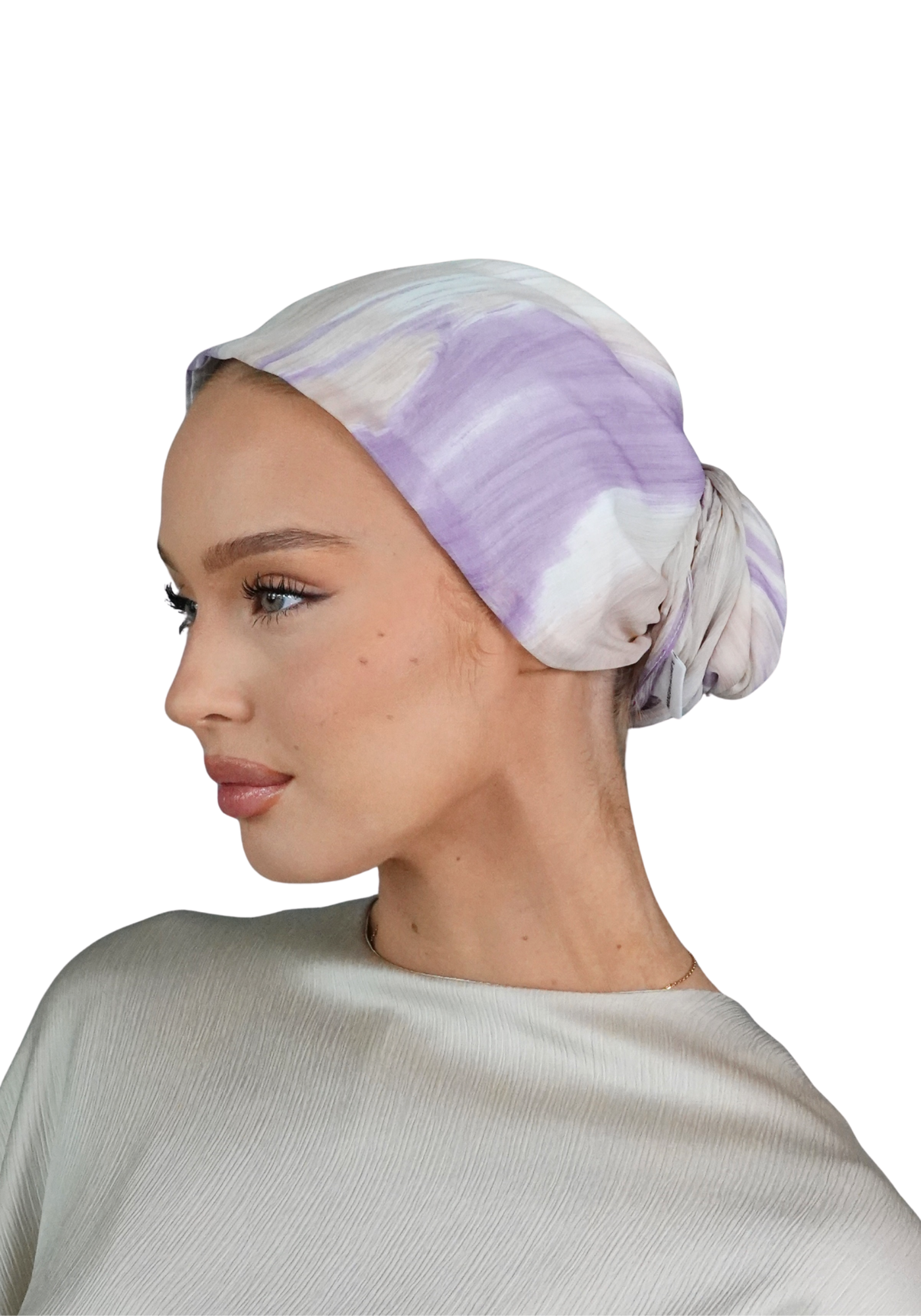 ⁠Chiffon Scarf – Lavender Waves