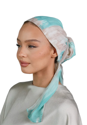 Chiffon Scarf – Mint Waves