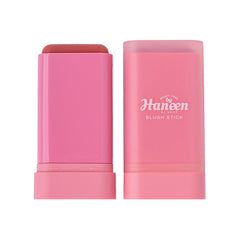 Pink blush stick with packaging on a white background