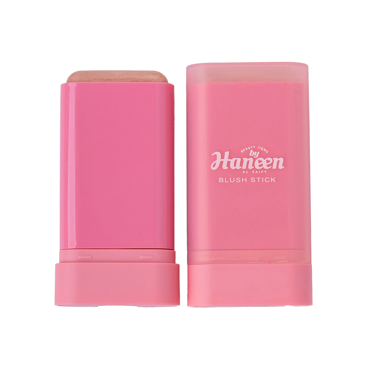Pink blush stick with 'Haneen' branding on a white background