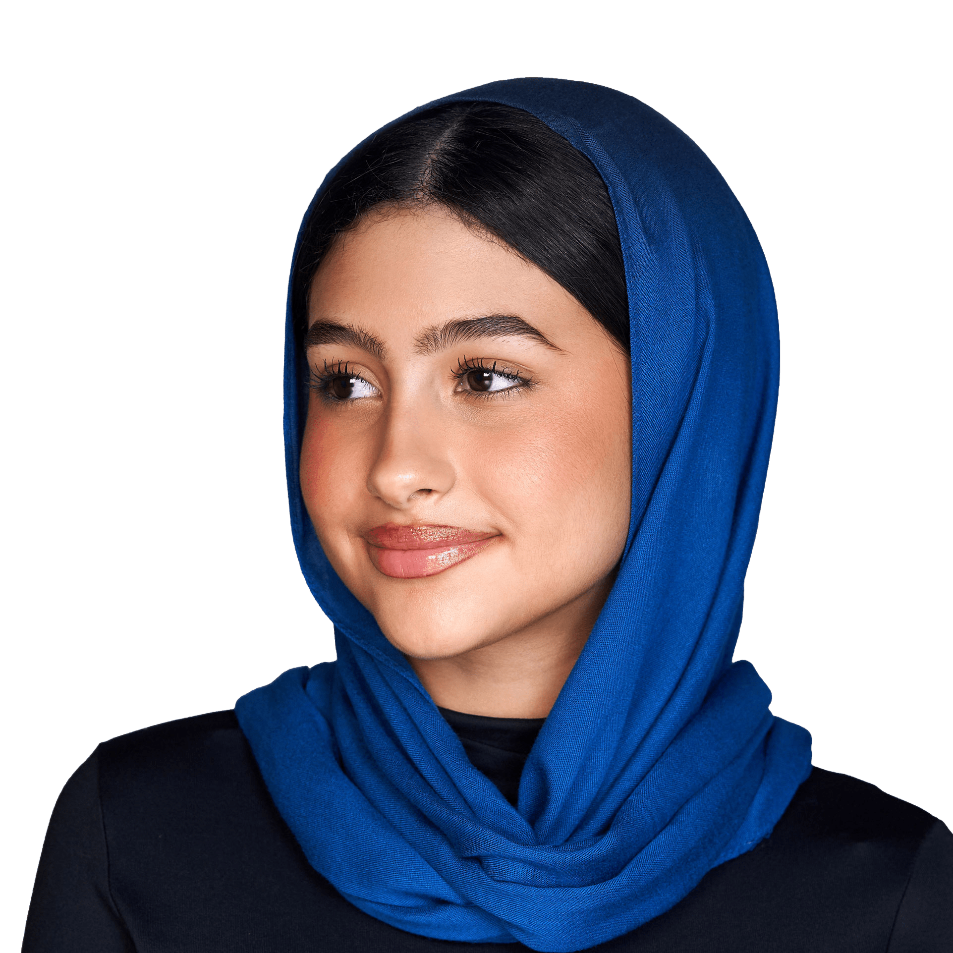 شيلة مودال صغيرة الحجم باللون الأزرق الملكي