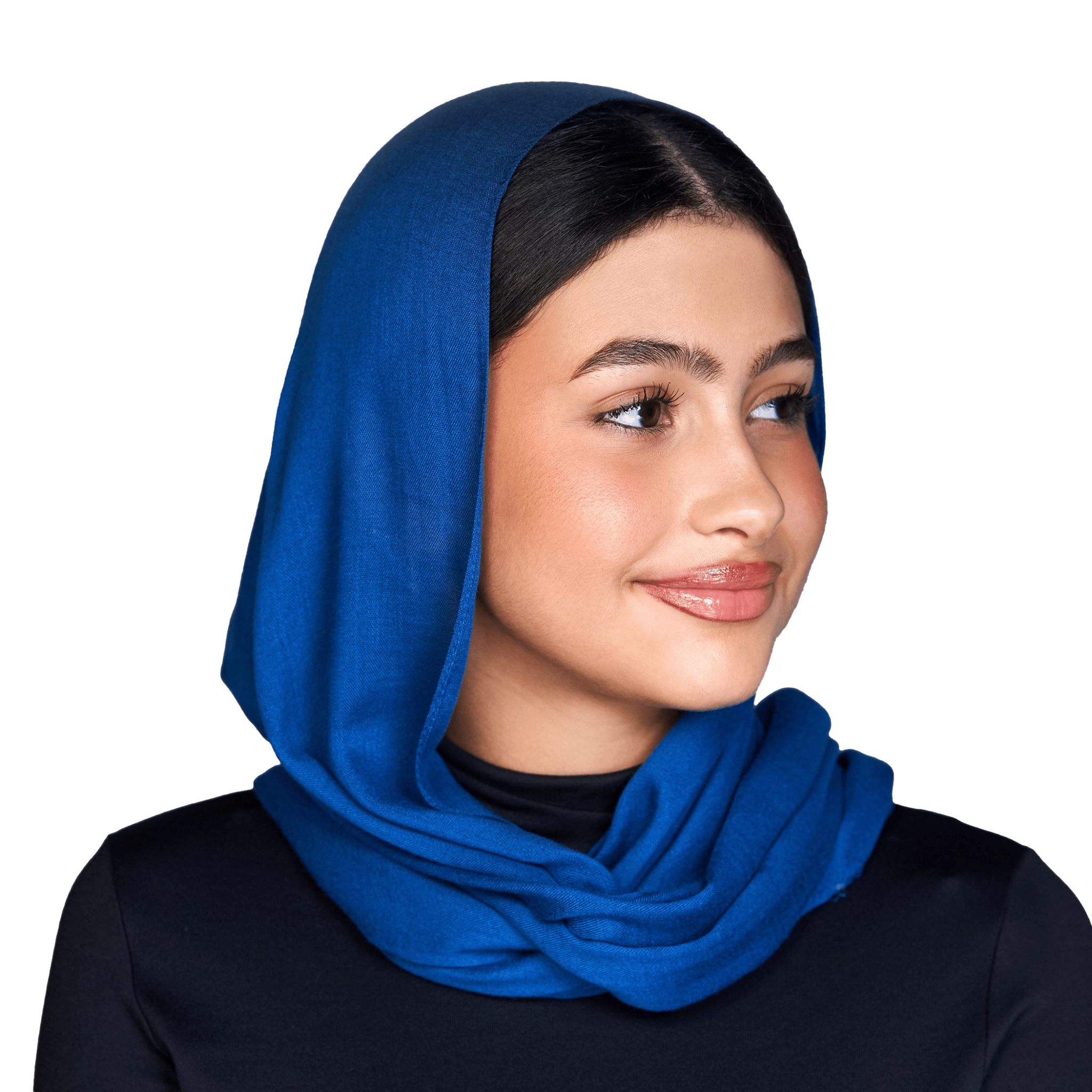 شيلة مودال صغيرة الحجم باللون الأزرق الملكي