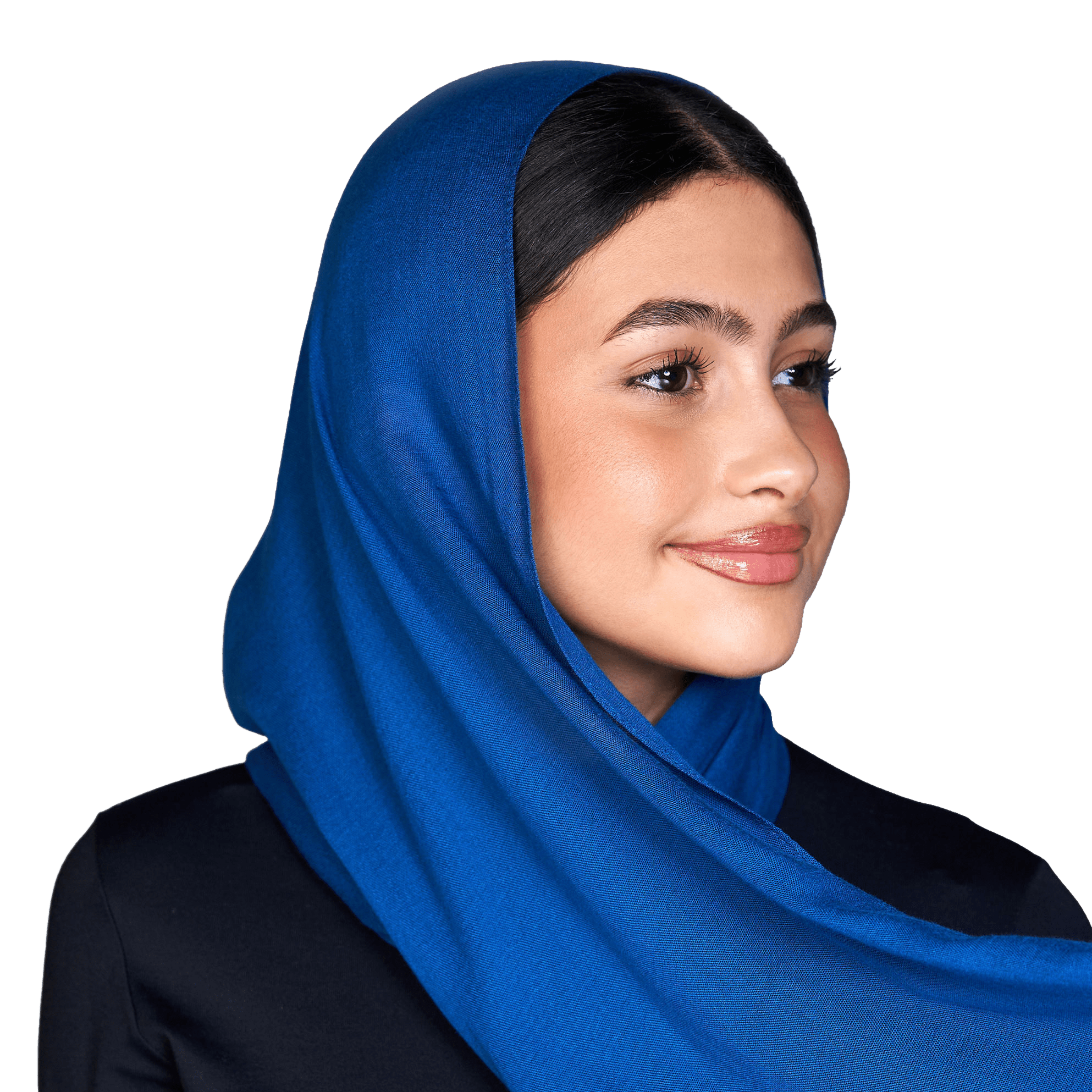 شيلة مودال صغيرة الحجم باللون الأزرق الملكي