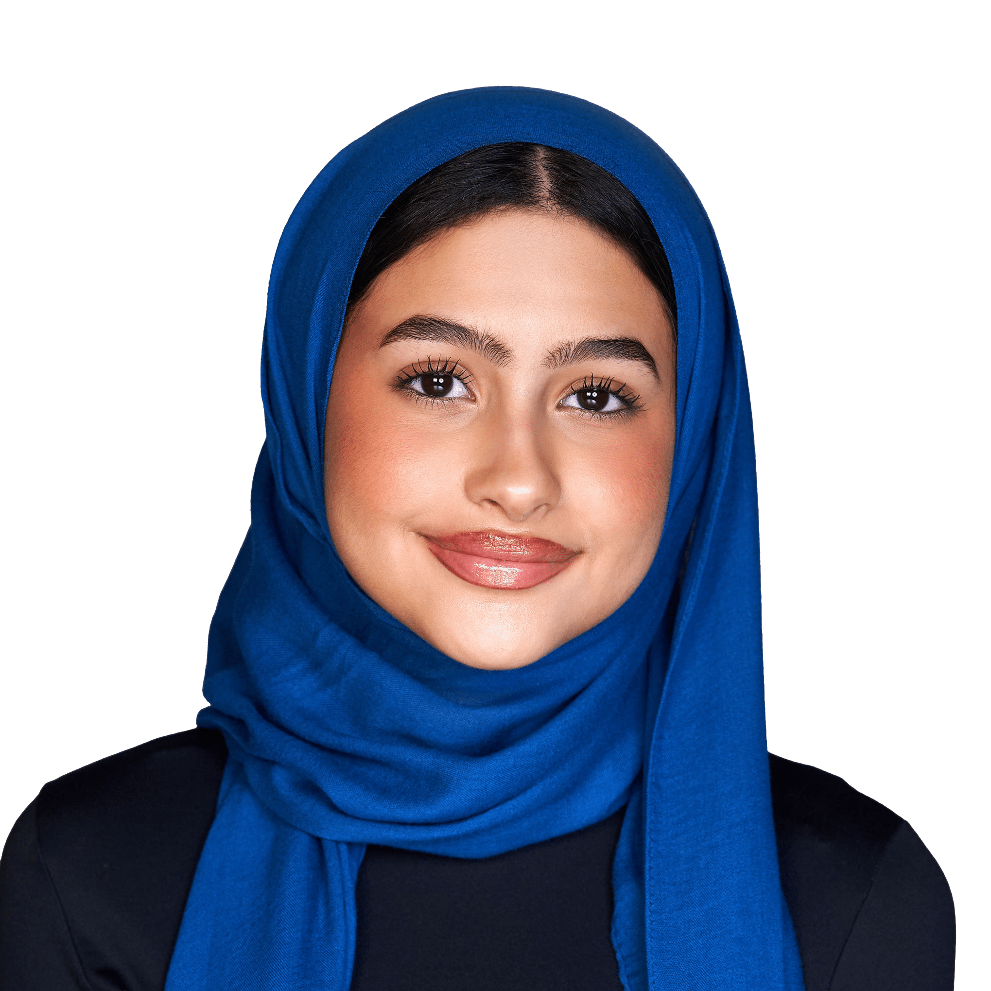 شيلة مودال صغيرة الحجم باللون الأزرق الملكي