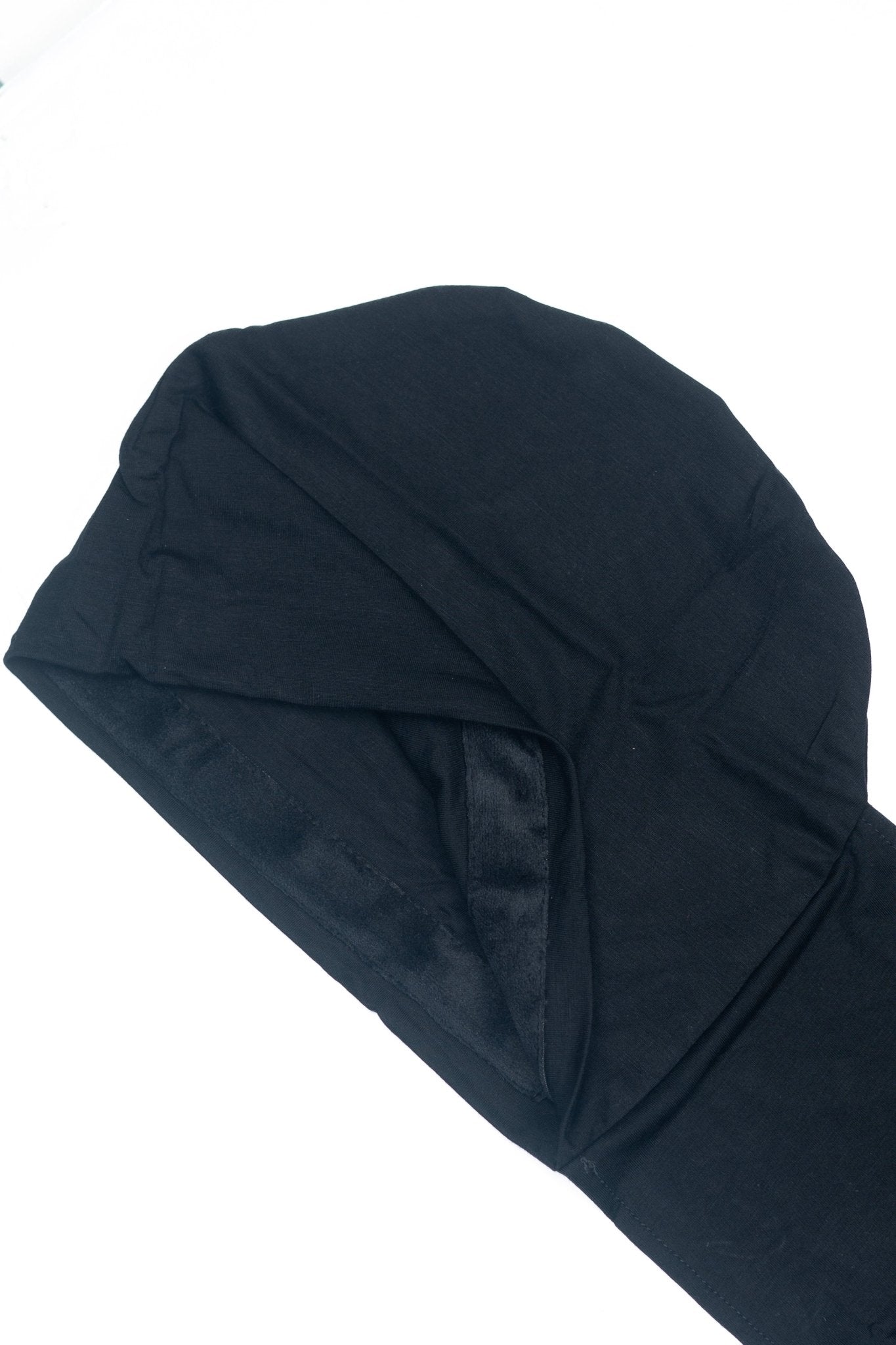 Signature Black Cotton Turban – Velvet Grip
