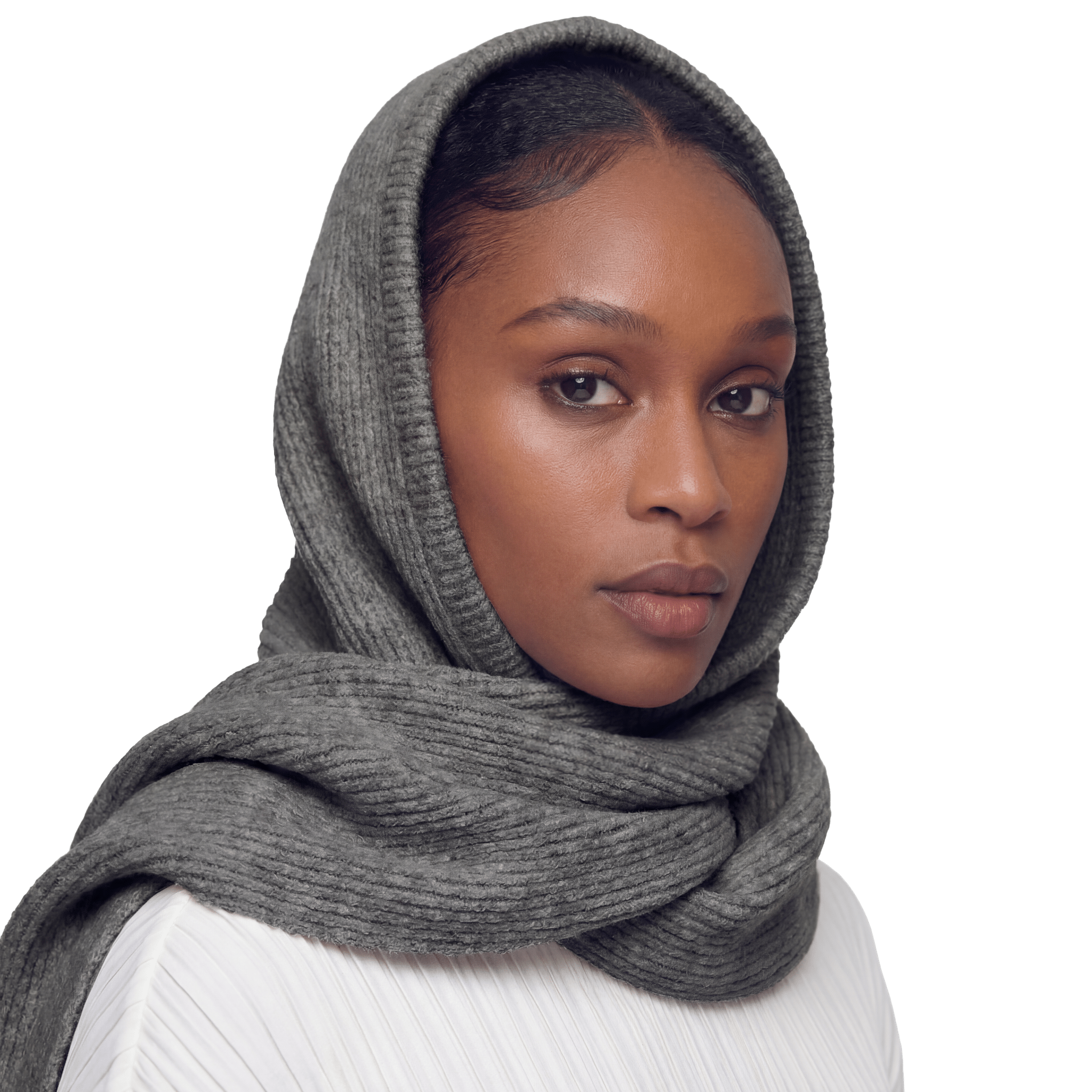 Grey Wool Winter Scarf