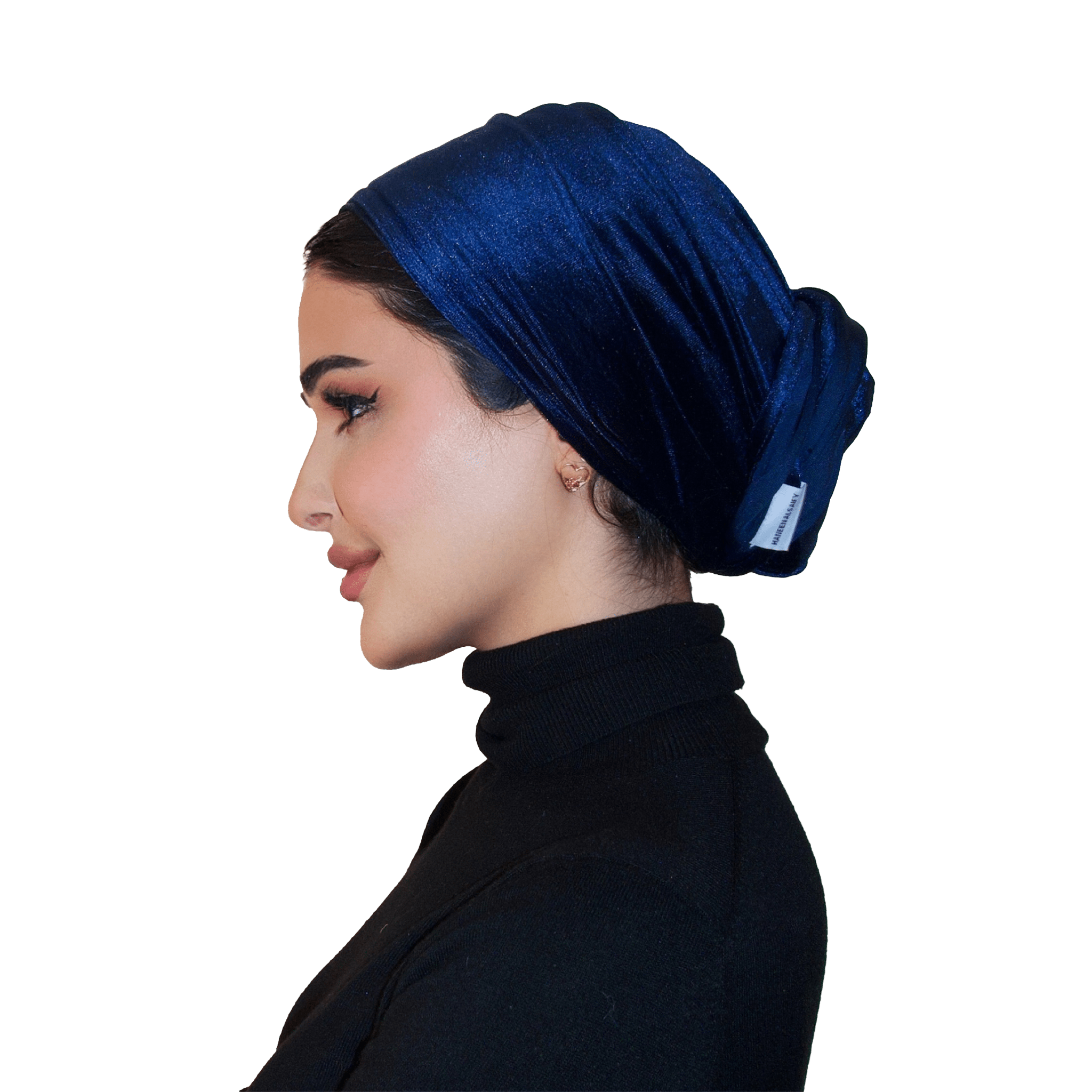 Dark blue velvet turban