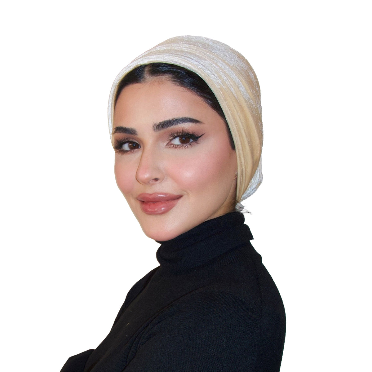 Beige Velvet Turban