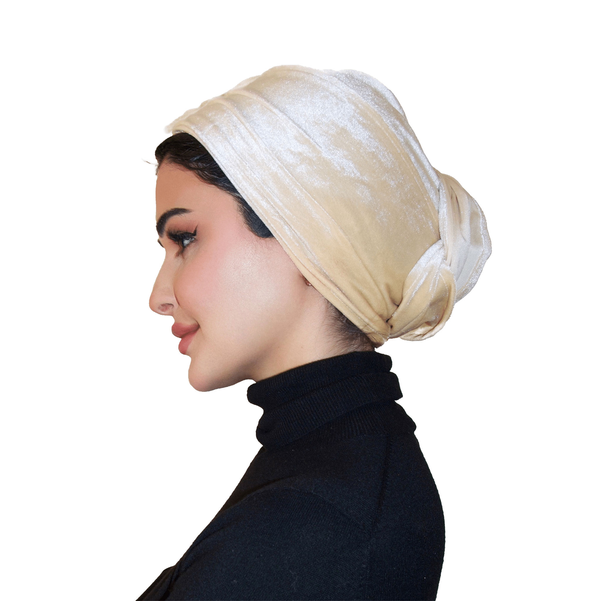 Beige Velvet Turban