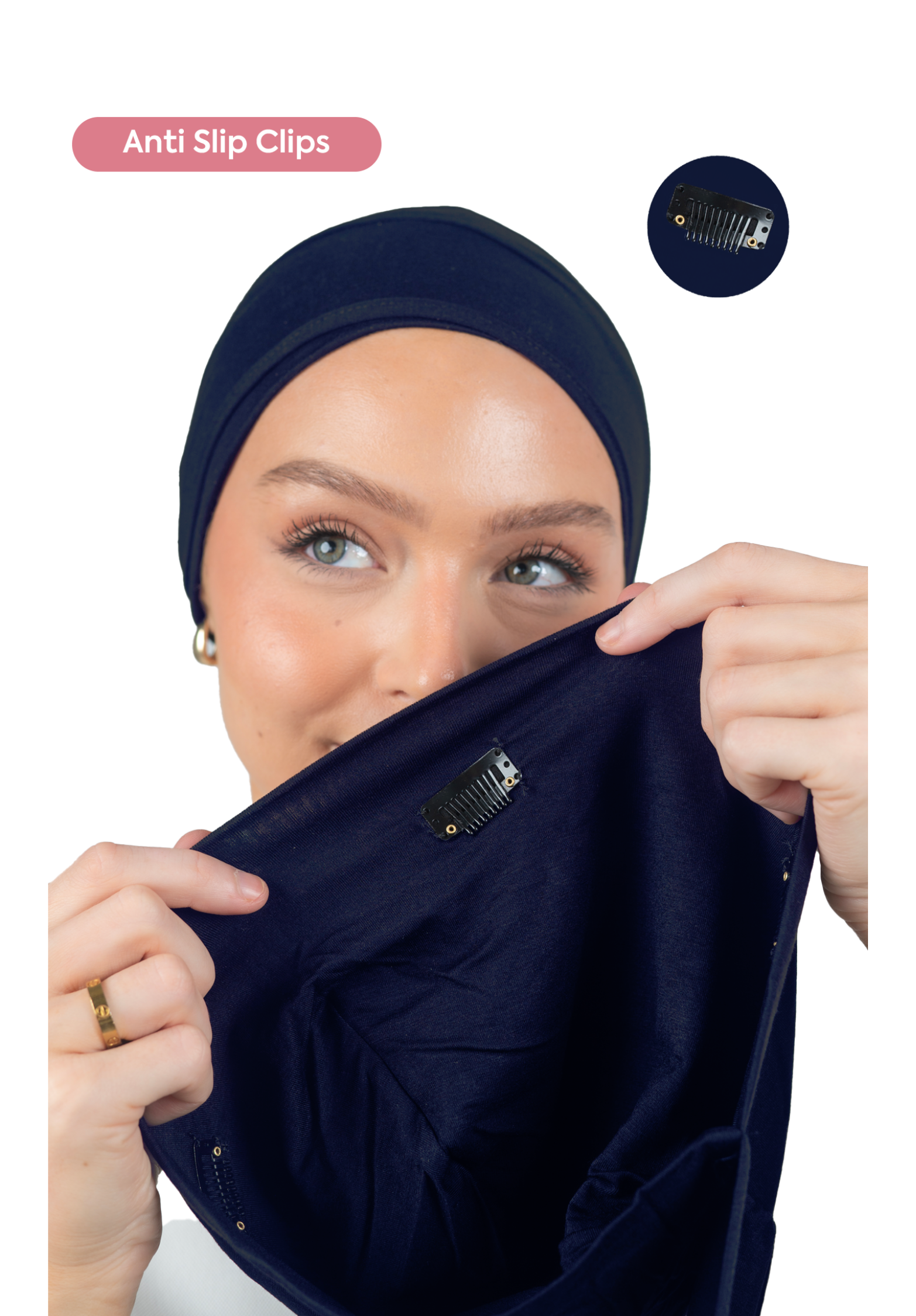 Signature Royal Blue Cotton Turban – Anti Slip Clips