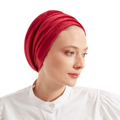 Red velvet turban